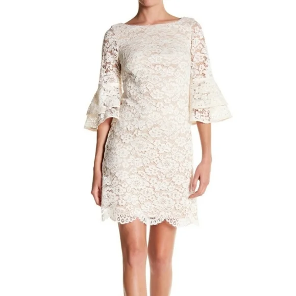 Bell sleeve lace dress eliza j sale